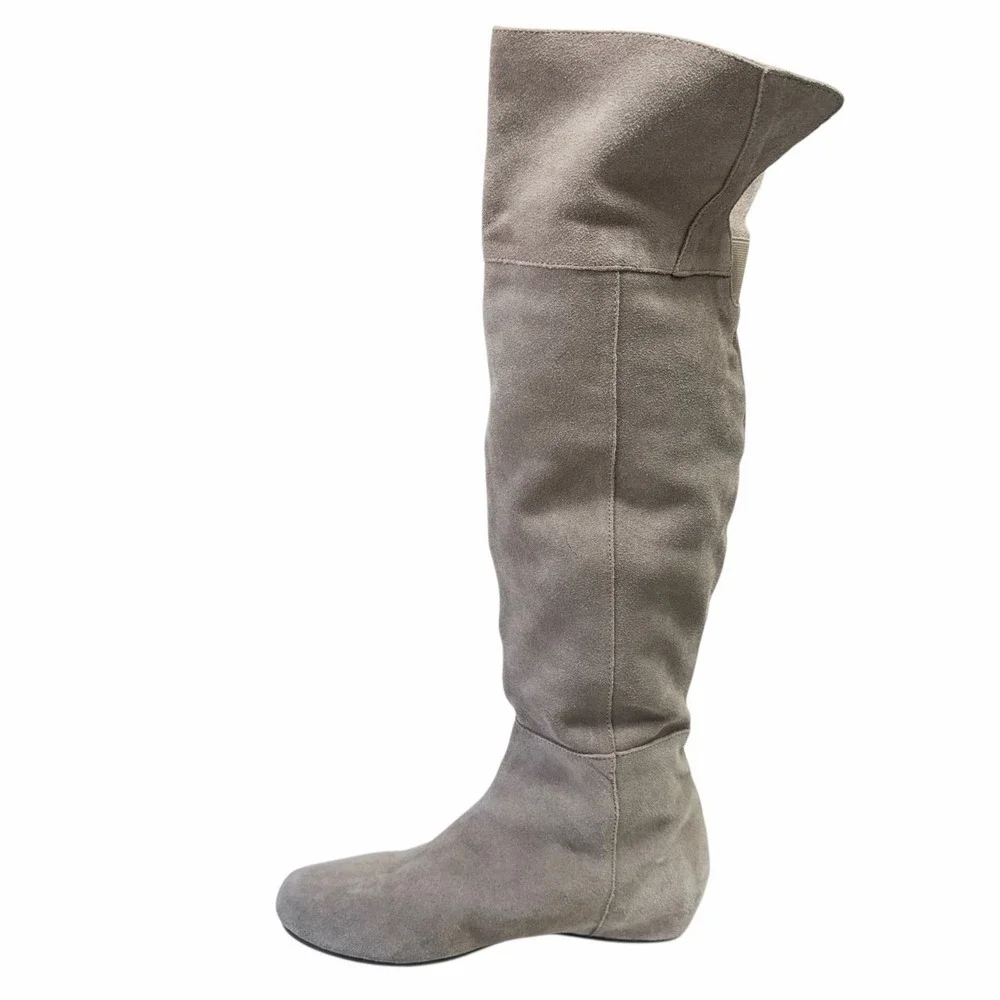 Steve Madden Suede Over The Knee Flat Boots Taupe Women's 8.5